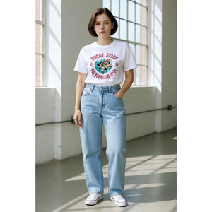 Powerpuff Girls White Short Sleeve Tee M